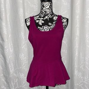 Express magenta cross cross back peplum top!